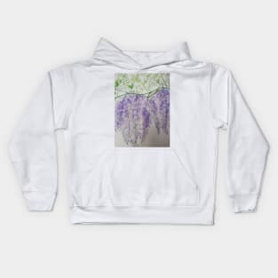 Purple watercolour wisteria painting Kids Hoodie